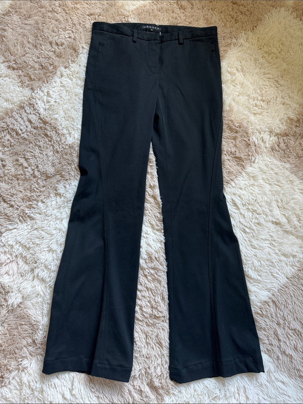 Theory Black Boot-Cut Flare Pants
